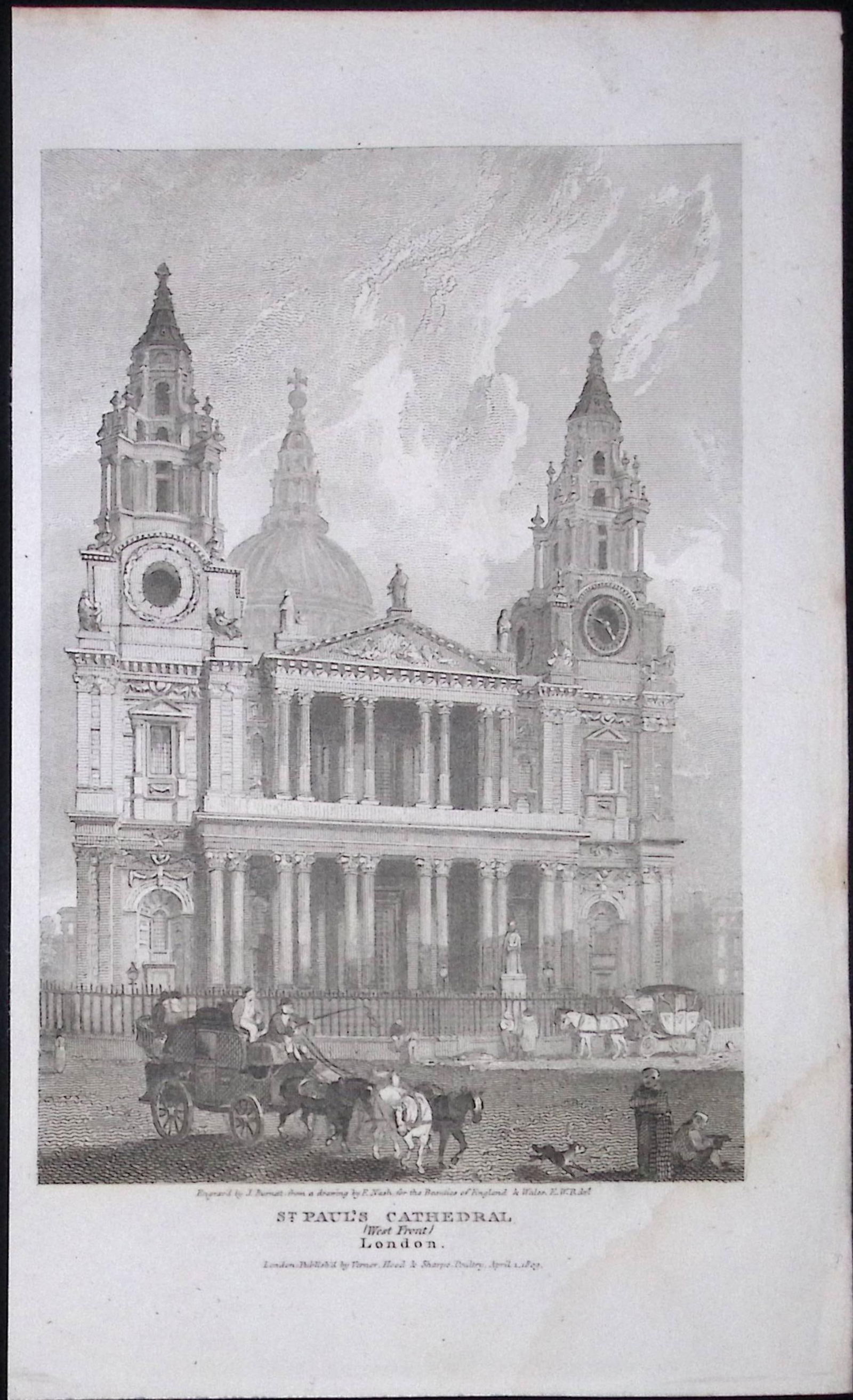 London St Pauls Cathedral Antique 200 Years-Old Steel-Engraving-105 (1 of 2)