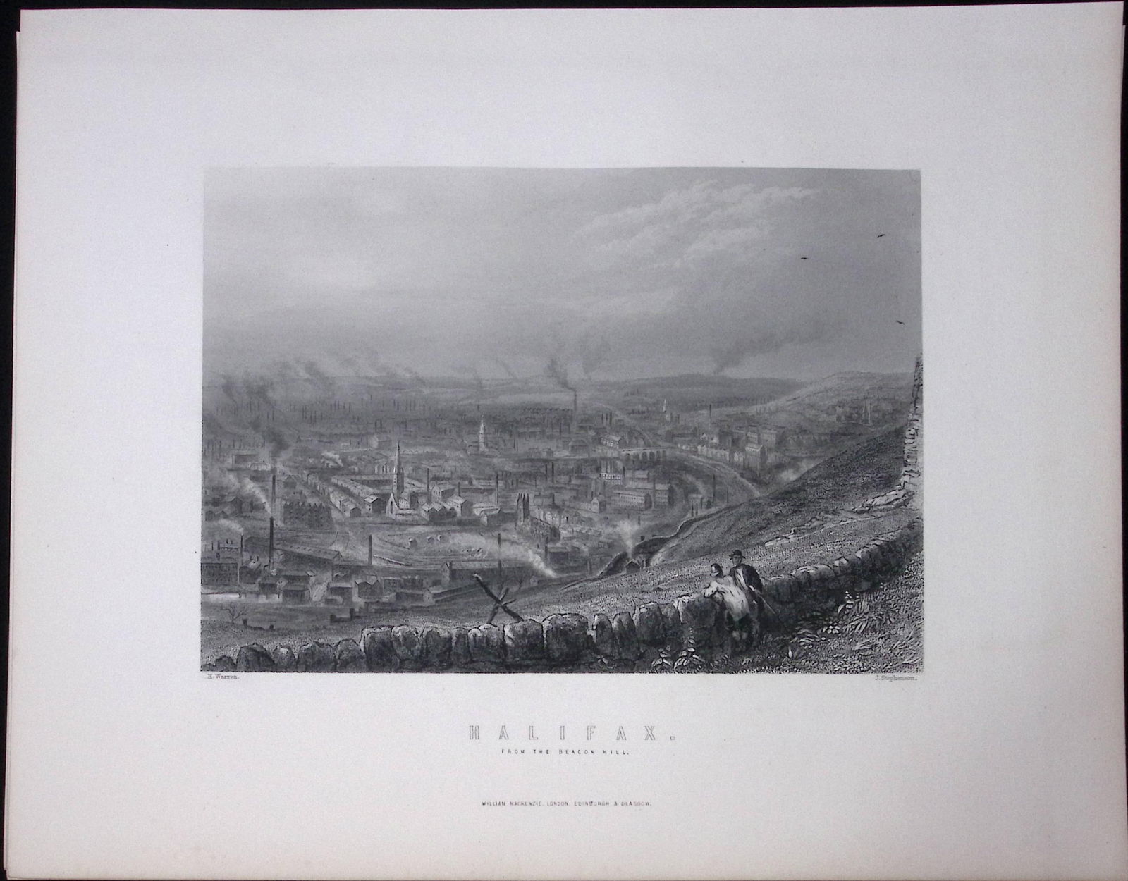 Yorkshire View of The Town of Halifax Victorian Antique 150 Years-Old Engraving-3: Title: Yorkshire View of The Town of Halifax Victorian Antique 150 Years-Old Engraving-3 Description: This Antique Print Was Removed from an Edition of. Yorkshire Past and Present