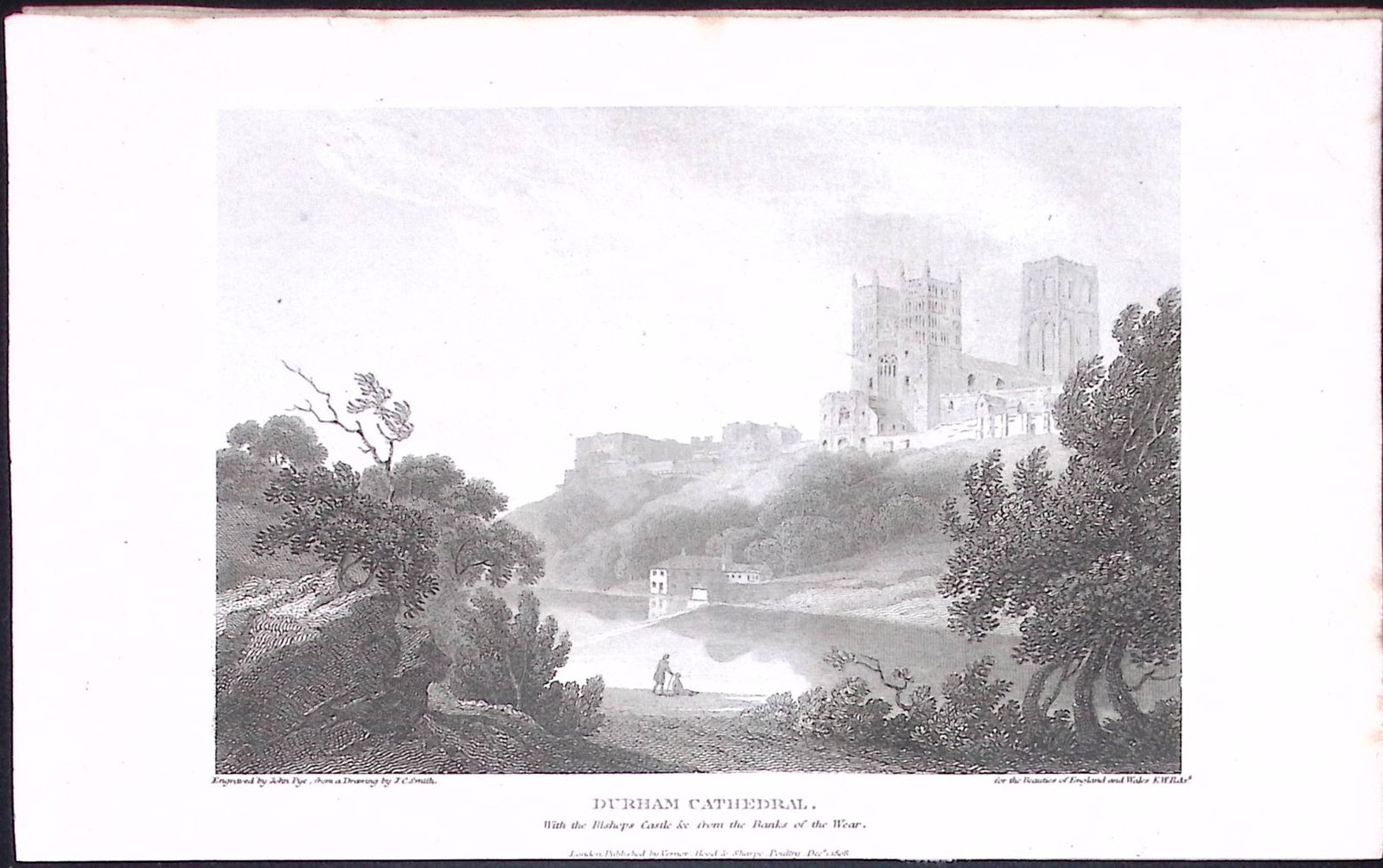 Durham View of The Cathedral Antique 223 Years-Old Steel-Engraving-145 (1 of 2)