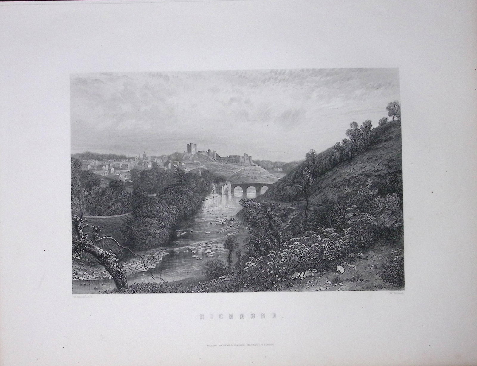 Yorkshire View of Richmond 1875 Victorian Antique 150 Years-Old Engraving-2: Title: Yorkshire View of Richmond 1875 Victorian Antique 150 Years-Old Engraving-2 Description: This Antique Print Was Removed from an Edition of. Yorkshire Past and Present by Th