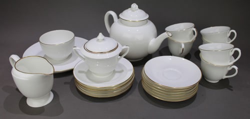 Royal Worcester â€œStrathmoreâ€ White & Gold Tea Service for Six, 2 (1 of 4)