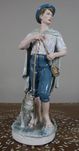Large Royal Dux Porcelain Shepherd Figure, 20th Century (1 of 14)