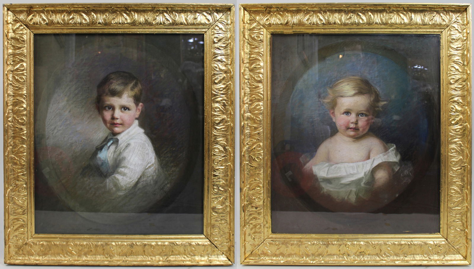 Pair of Pastel Portraits by Emily Eyres (British, 1850-1910) (1 of 12)