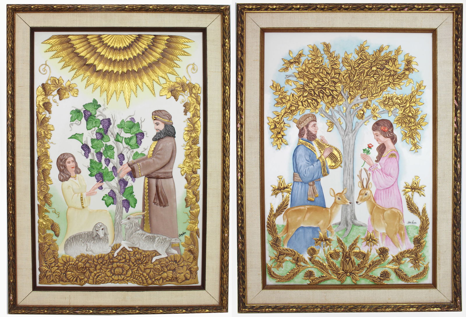 Pair of Framed Boehm Porcelain Plaques (1 of 12)