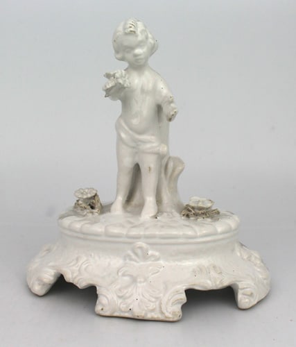 Painted White Porcelain Cherub Figurine (1 of 4)