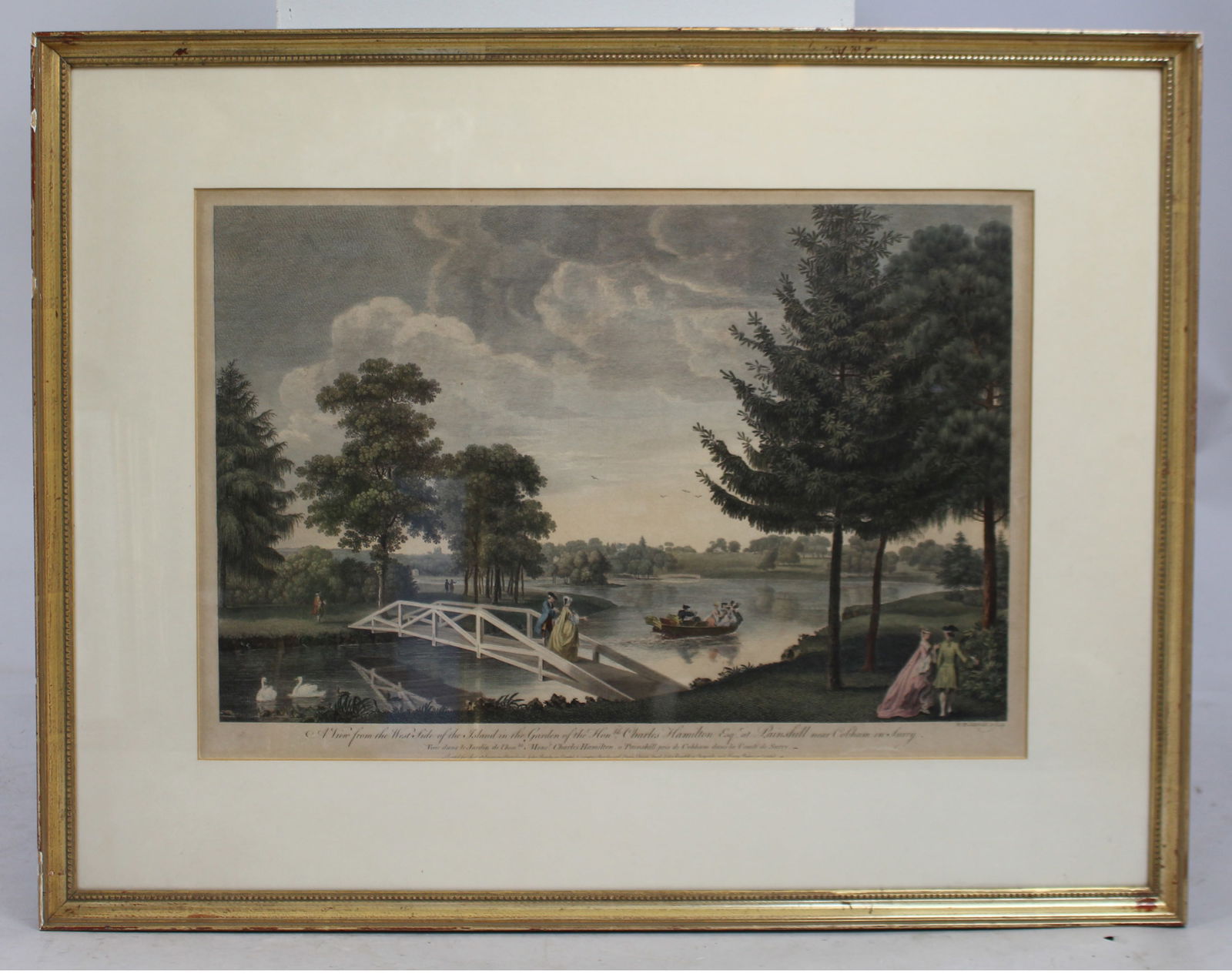 18th c. Hand Coloured Garden Engraving by William Woollett (1735-1785) (1 of 3)