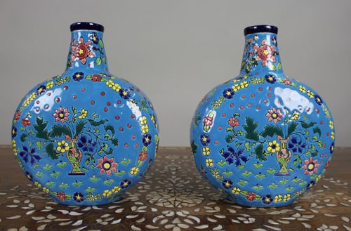 Pair of Fine Vintage Ceramic Moonflask Vases (1 of 8)