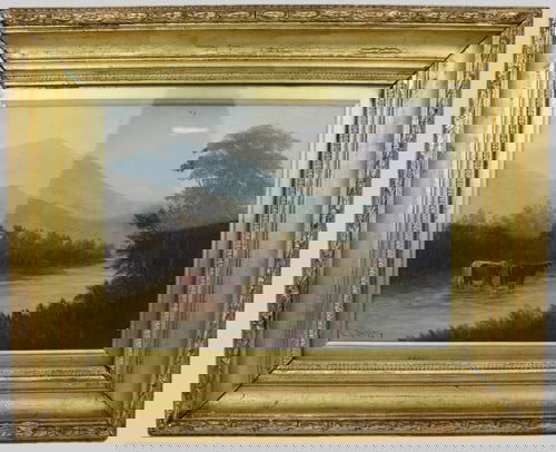 Cattle in a Stream â€“ Victorian Landscape by E.J. Bladon Oil on Board, Signed (1 of 8)