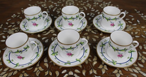 Set of 6 Vintage Royal Worcester Demitasse Coffee Cans & Saucers (1 of 7)
