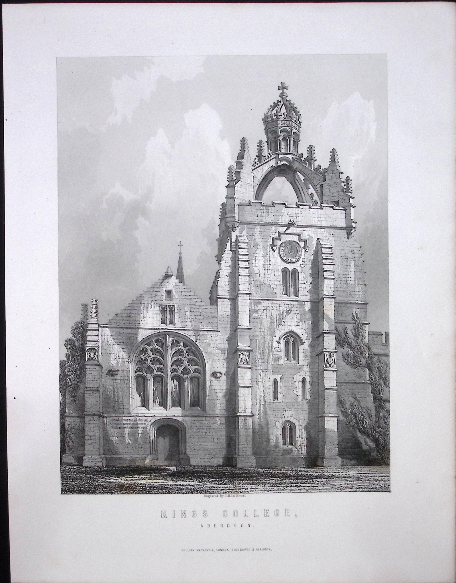 Kings College Galloway Scotland Victorian Antique 152 Years-Old Engraving-15: Title: Kings College Galloway Scotland Victorian Antique 152 Years-Old Engraving-15 Description: This Antique Print Was Removed from an Edition of. Ty
