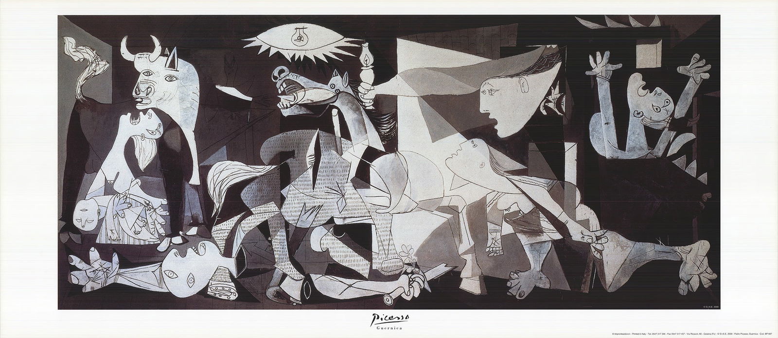 Pablo Picasso (After) 'Guernica' (2000): Title: Pablo Picasso (After) 'Guernica' (2000) Description: Pablo Picasso's Iconic 'Guernica'. 21.5 x 49 in (35 x 124 cms). Very good condition. Unframed. Shipping