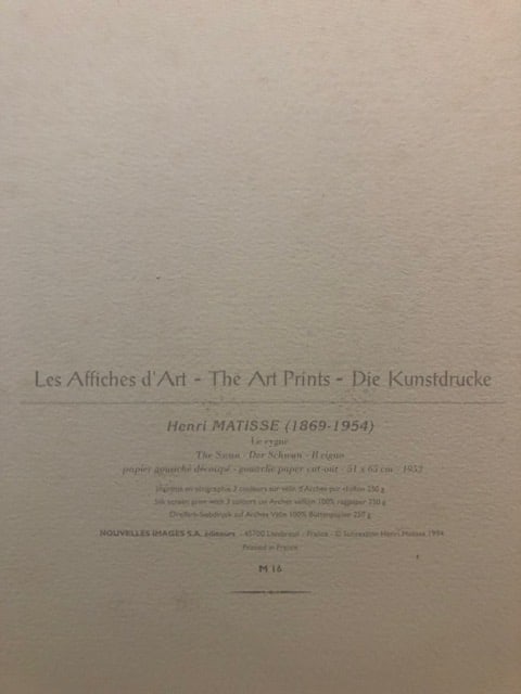 Two (2) Henri Matiise Serigraphs. 'White Palm On Blue' and 'The Swan' 1994 - 3