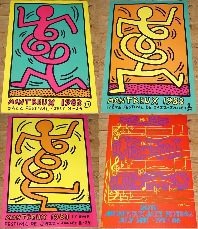 Set of Four Montreux Jazz Festival Posters - Keith Haring and Andy Warhol. (1 of 5)