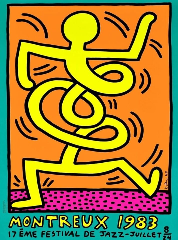 Keith Haring Poster (Green) For The Montreux Jazz Festival 1983. (1 of 1)