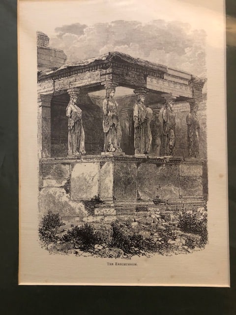 Four (4) Vintage Etchings and Prints of Classical Greek Sites. - 2