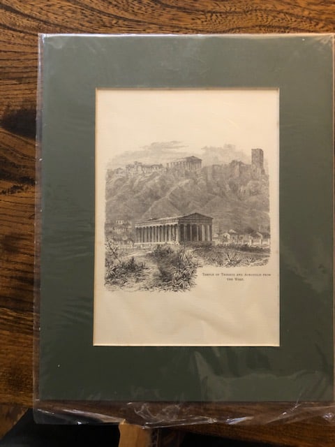 Four (4) Vintage Etchings and Prints of Classical Greek Sites. - 3