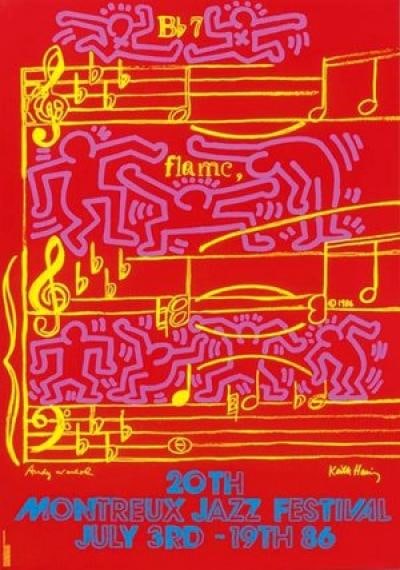 Bundle of Five (5) Montreux Jazz Festival Posters Andy Warhol and Keith Haring Collaboration.: Title: Bundle of Five (5) Montreux Jazz Festival Posters Andy Warhol and Keith Haring Collaboration. Description: Bundle of Five (5). A joint collaboration design between Andy Warhol and