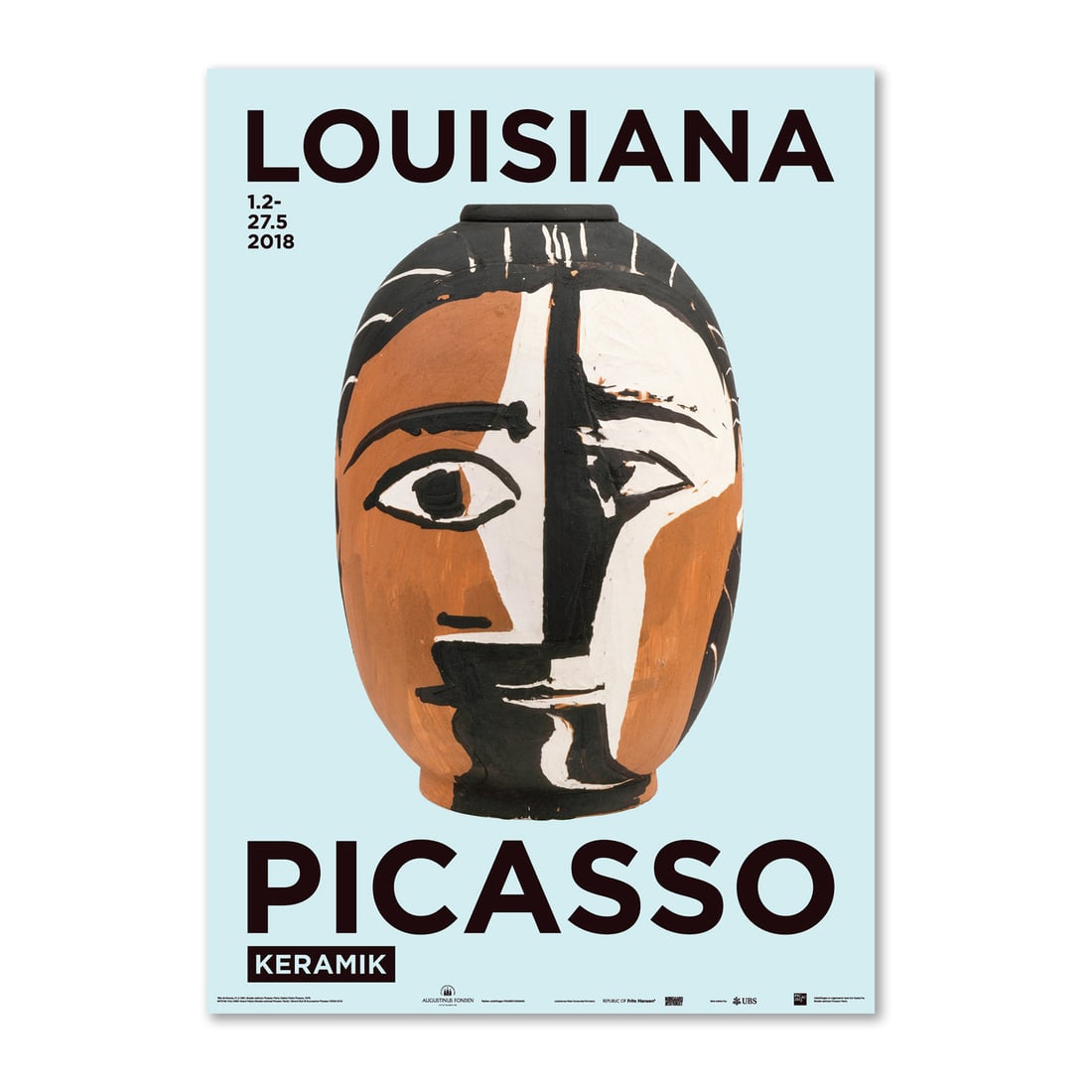 Pablo Picasso 'Head of A Woman' (1961). Exhibition Poster: Title: Pablo Picasso 'Head of A Woman' (1961). Exhibition Poster Description: Louisiana Museum Exhibition Poster produced for the 2018 Picasso Ceramics Exhibition held there. 60 x 85