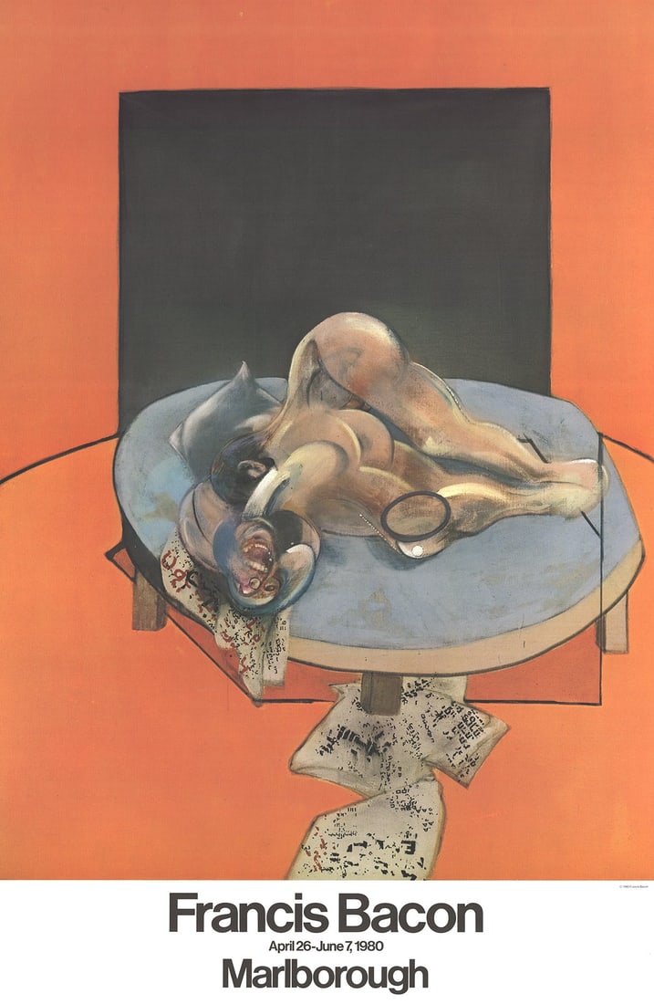 Francis Bacon 'Figure In A Room' Exhibition Poster For Marlborough Gallery 1980.: Title: Francis Bacon 'Figure In A Room' Exhibition Poster For Marlborough Gallery 1980. Description: Francis Bacon. The 1980 exhibition poster for Francis Bacon's show at The