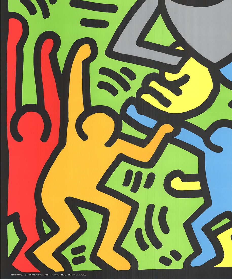 Very Large Keith Haring 'Andy Mouse' Serigraph 1989 - 3