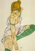 Egon Schiele 'Blonde Girl With Green Stockings' 1997 - 2