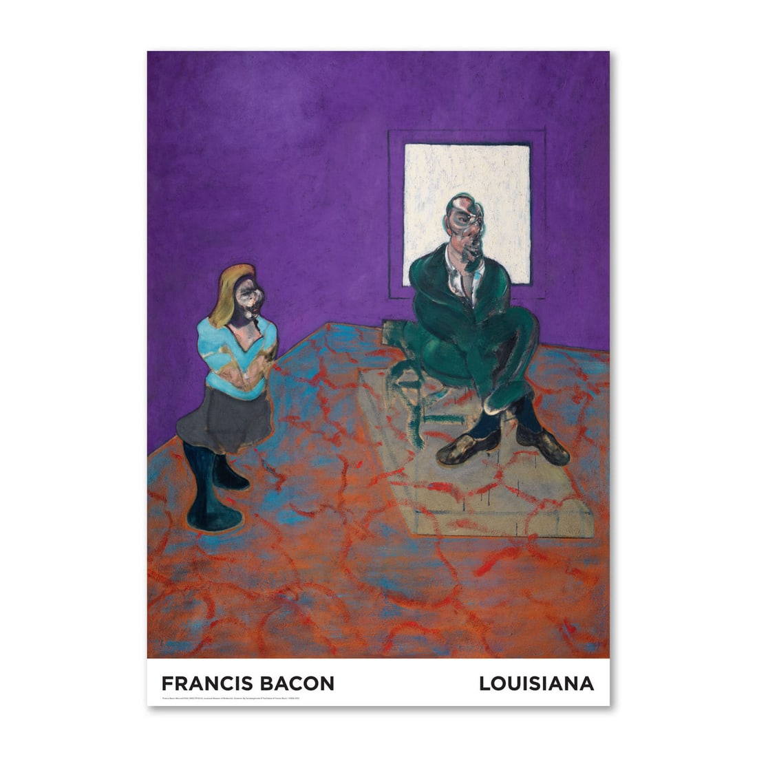 Francis Bacon - Man and Child (1963) Exhibition Poster: Title: Francis Bacon - Man and Child (1963) Exhibition Poster Description: Reproduction of Louisiana Museum Exhibition Poster based on his 1963 painting. Francis Bacon (1909-1992 was a