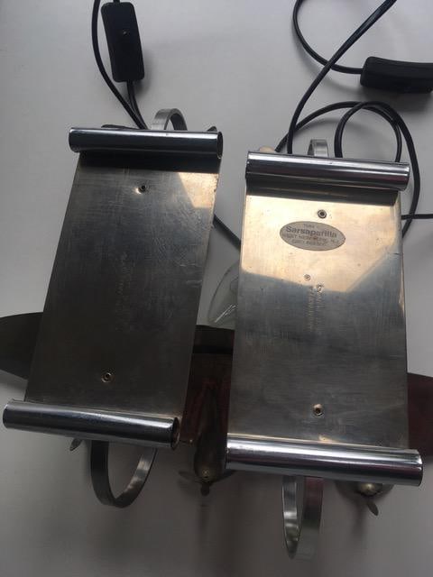 1978 Rare Imported ‘Pair of DC 3’ Desk/Table Lamps In Colbalt Blue Glass and Chrome, Sar - 2