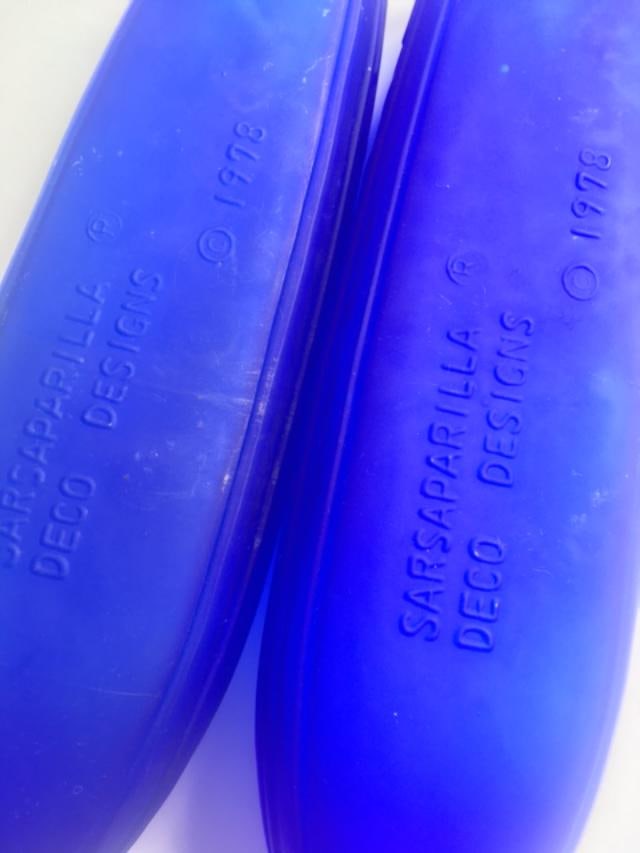 1978 Rare Imported ‘Pair of DC 3’ Desk/Table Lamps In Colbalt Blue Glass and Chrome, Sar - 4