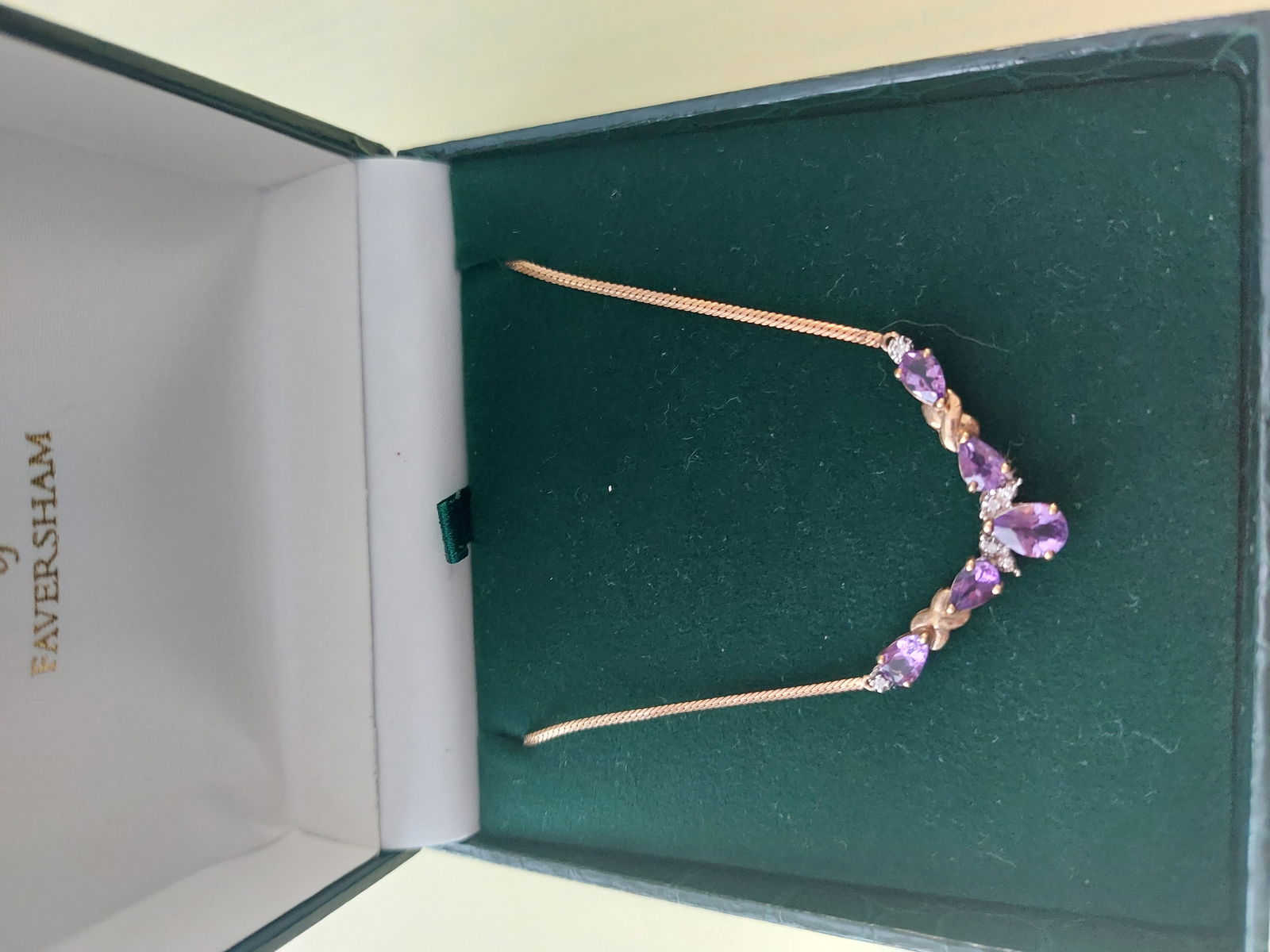 Vintage Gold, Amethyst and Diamond Necklace - 9