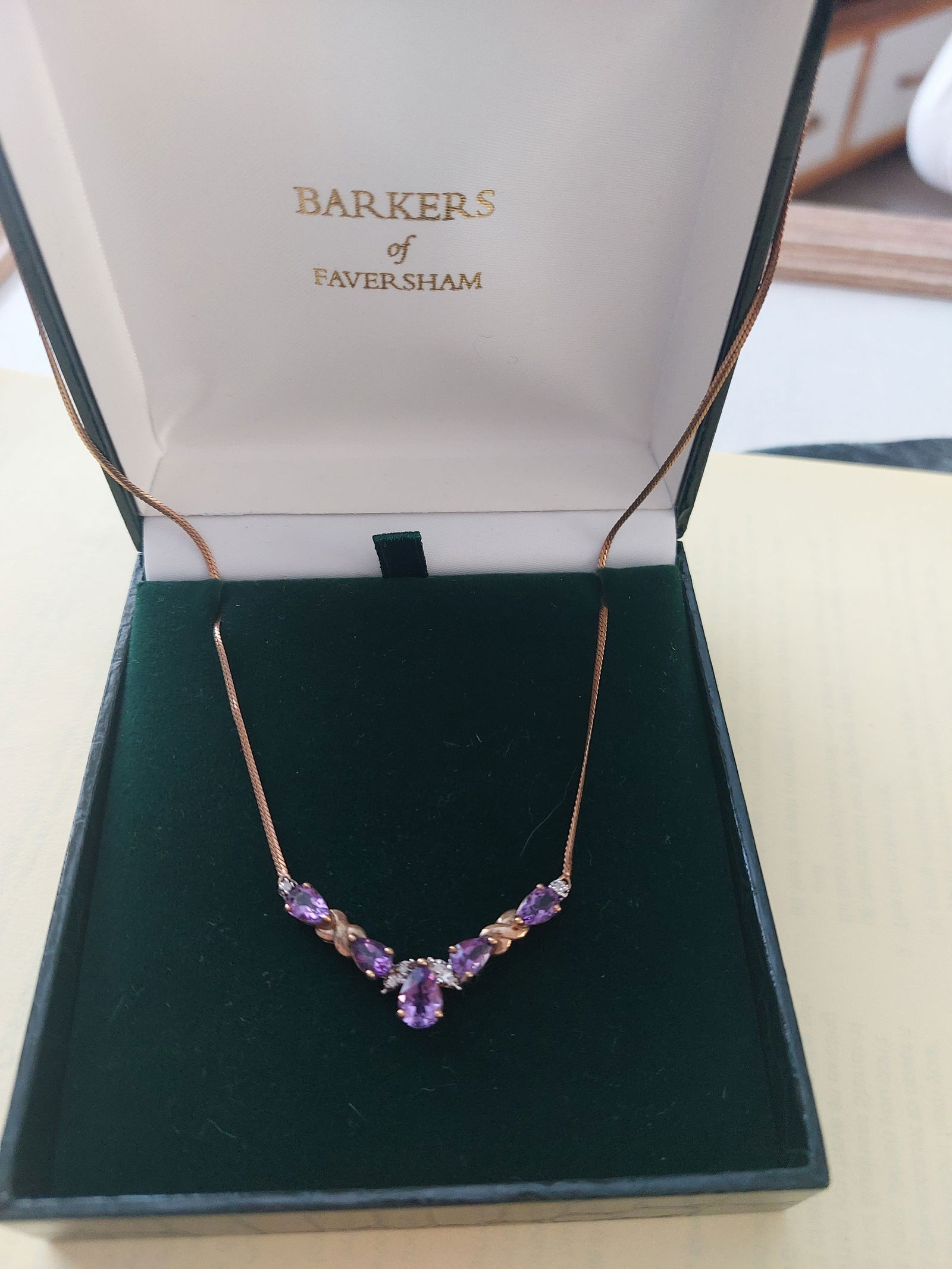 Vintage Gold, Amethyst and Diamond Necklace - 2