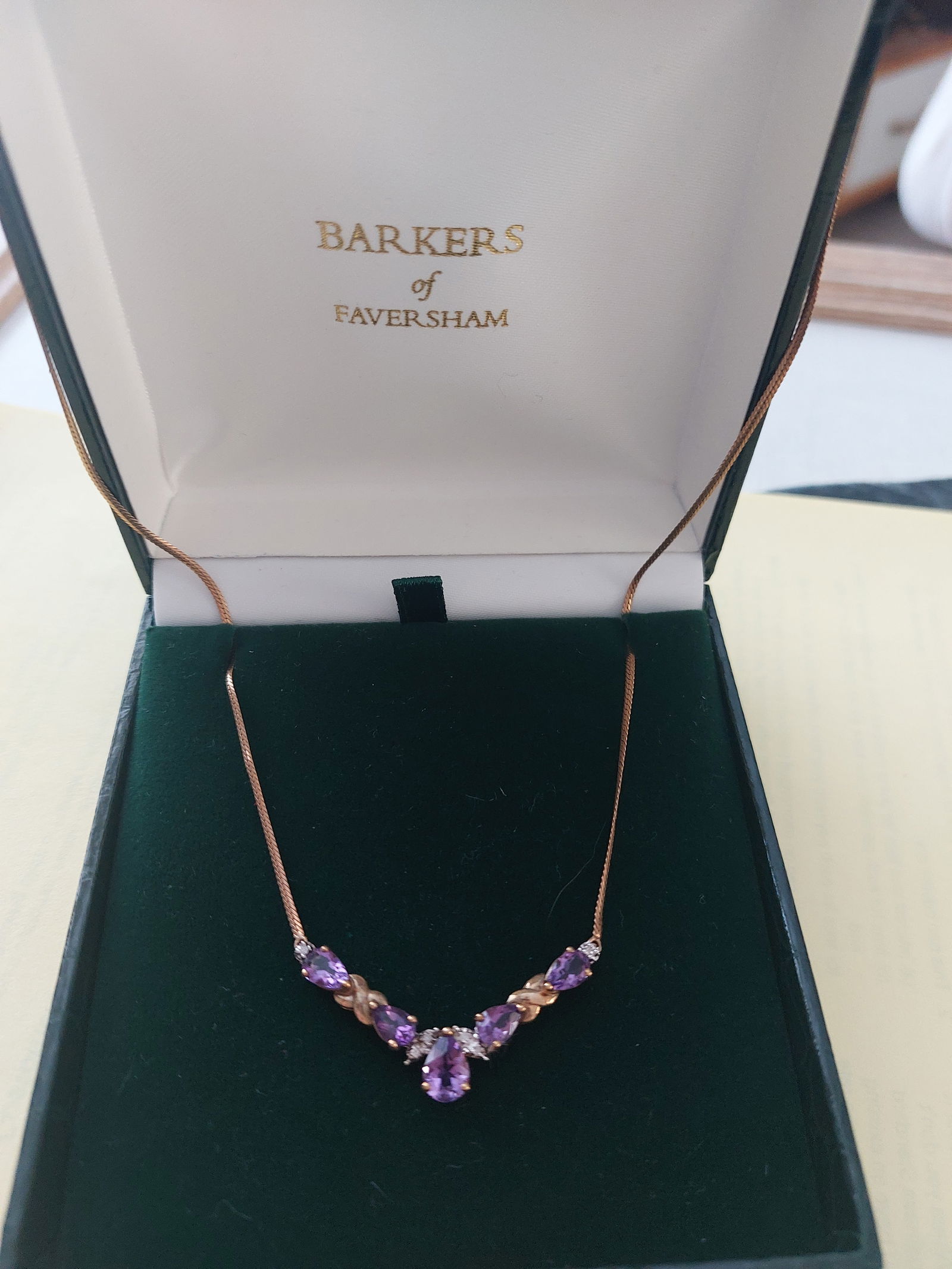 Vintage Gold, Amethyst and Diamond Necklace - 5