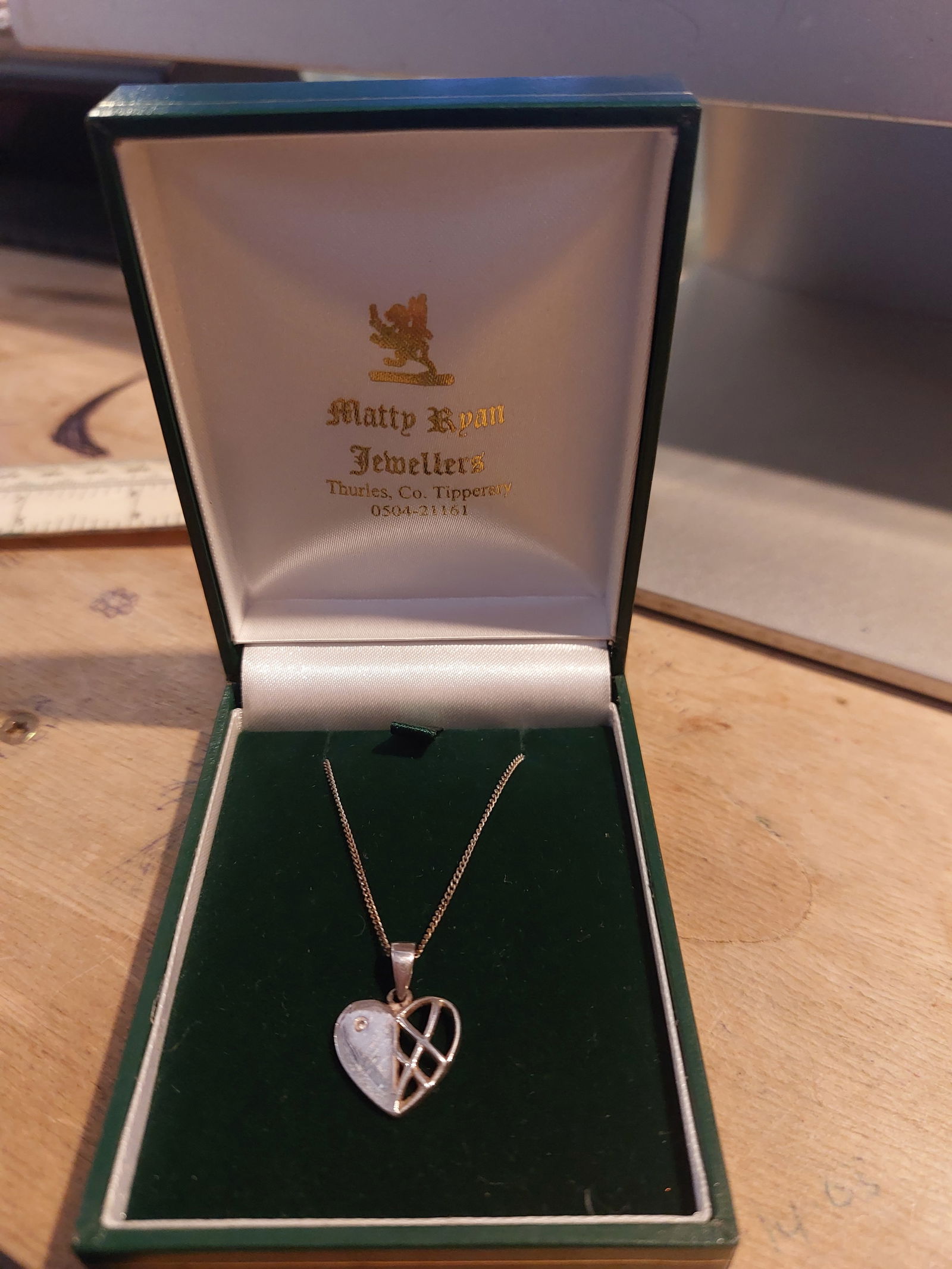 Pretty Silver Heart Pendant and Chain - 2