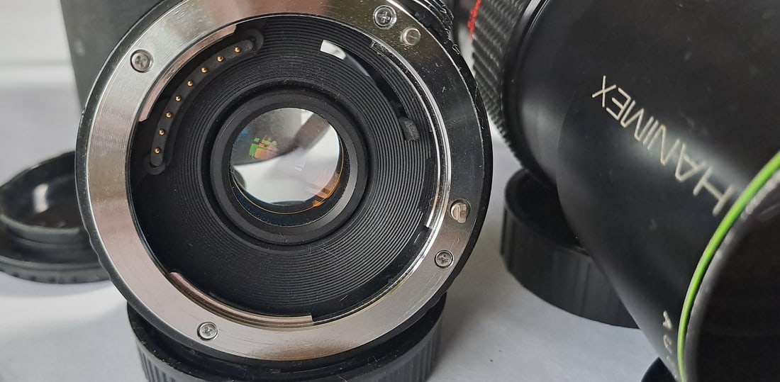 Olympus Zuiko 50mm f/1.8 + Hanimex Telephoto Zoom + Minolta AF 2× Teleplus MC7 - 2