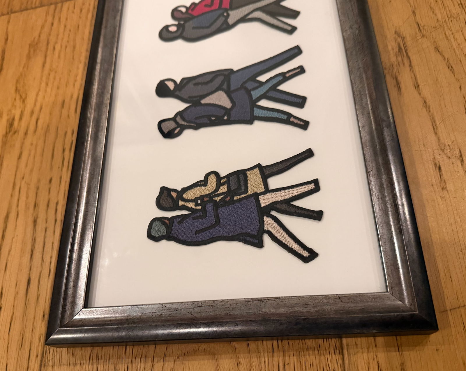 Julian Opie (1958-), London Couples, Embroidered Figurines On Board, Framed, 2021 - 3