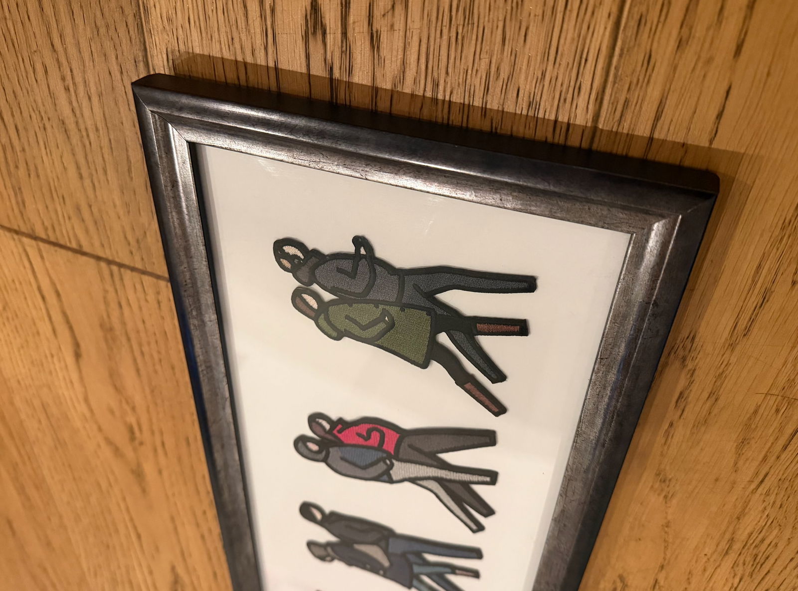 Julian Opie (1958-), London Couples, Embroidered Figurines On Board, Framed, 2021 - 4