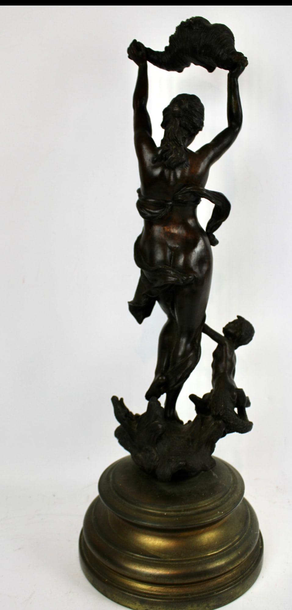 A Decorative Bronzed Figure of Woman and Mermaid H 61cm - 2