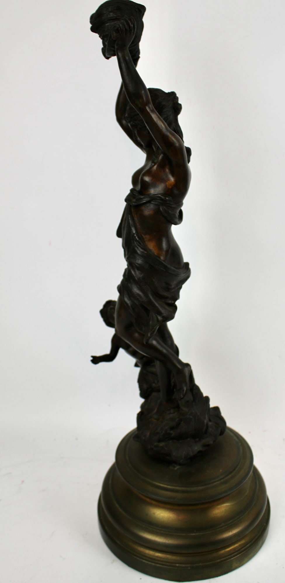 A Decorative Bronzed Figure of Woman and Mermaid H 61cm - 4