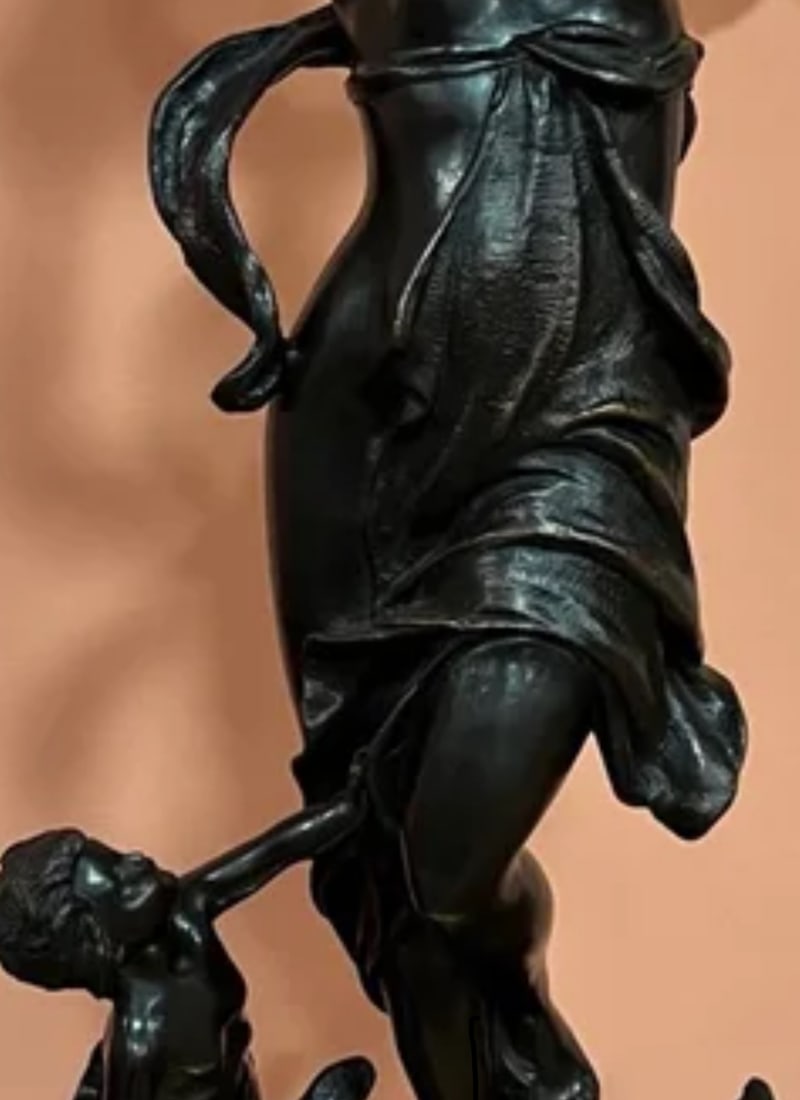 A Decorative Bronzed Figure of Woman and Mermaid H 61cm - 5