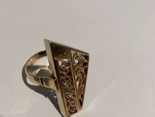 Vintage 14k Gold Piano Ring - 8