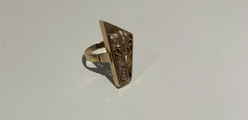 Vintage 14k Gold Piano Ring - 9