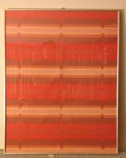 Circa 1970s Framed Heals Fabric 'Polychrome' By Catherine Netherwood #1. - 6