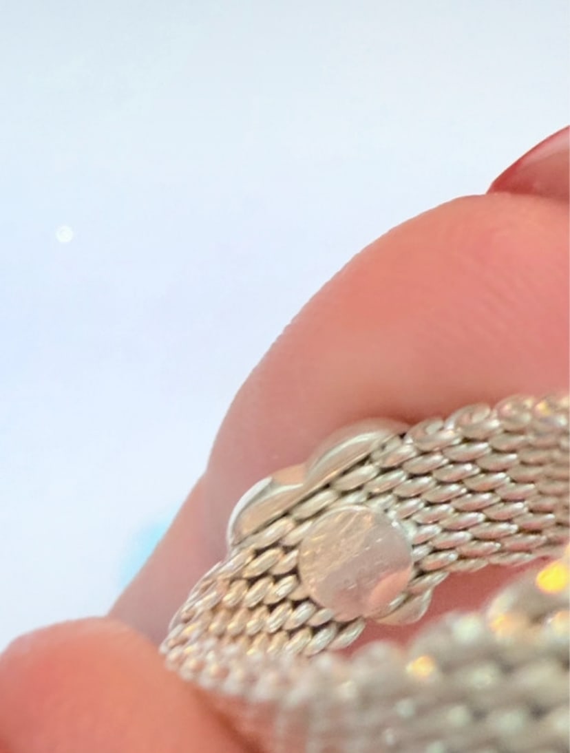 Tiffany & Co. Somerset Mesh Heart Sterling Silver Ring - 7