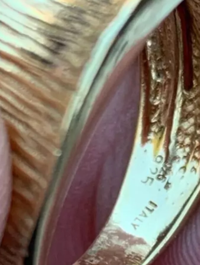 9K On Sterling Silver Italian Design Ring P1/2 - 2