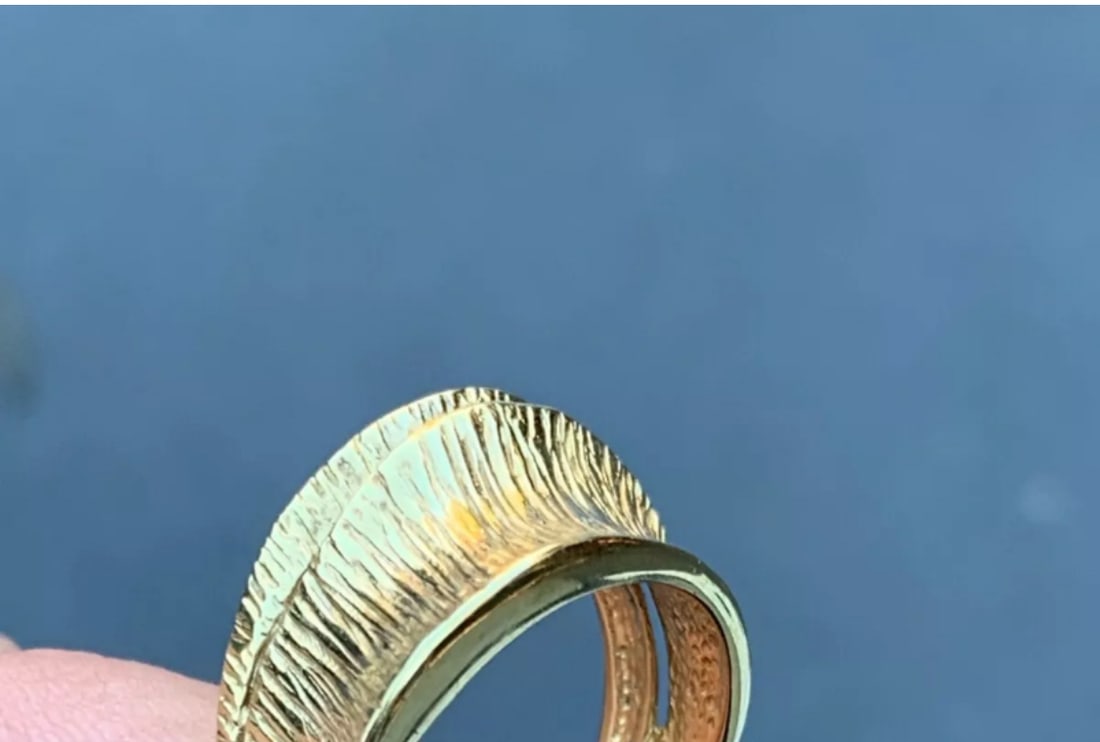 9K On Sterling Silver Italian Design Ring P1/2 - 3