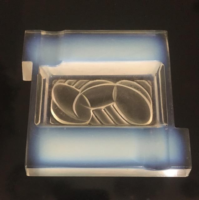 Andre Hunebelle (1896-1985) Art Deco, Opalescent Ashtray, Swimmers, 1930 - 11