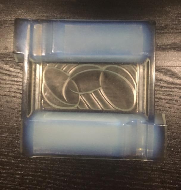 Andre Hunebelle (1896-1985) Art Deco, Opalescent Ashtray, Swimmers, 1930 - 18