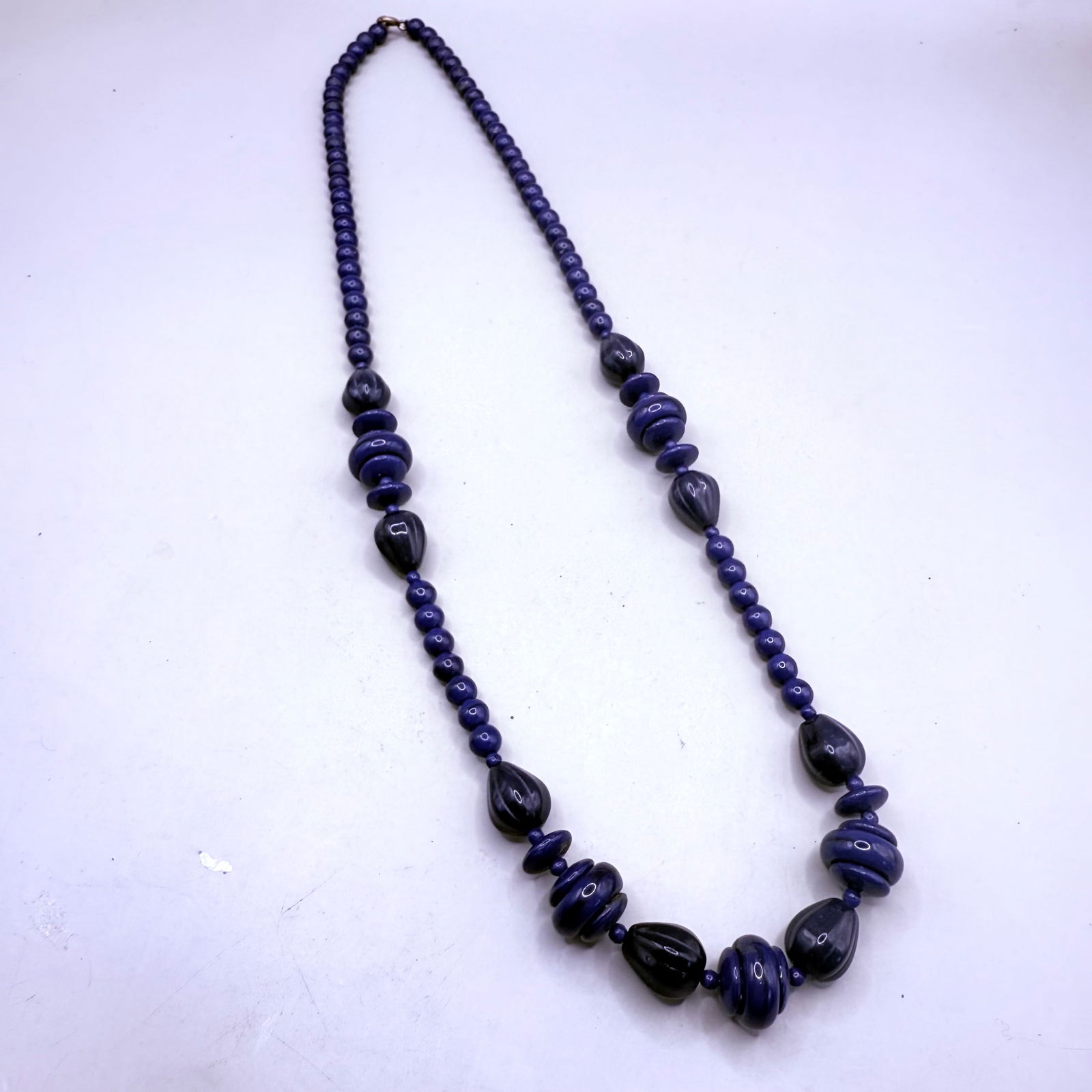 Vintage Lapis Lazuli Bead Necklace 62cm 50g - 2