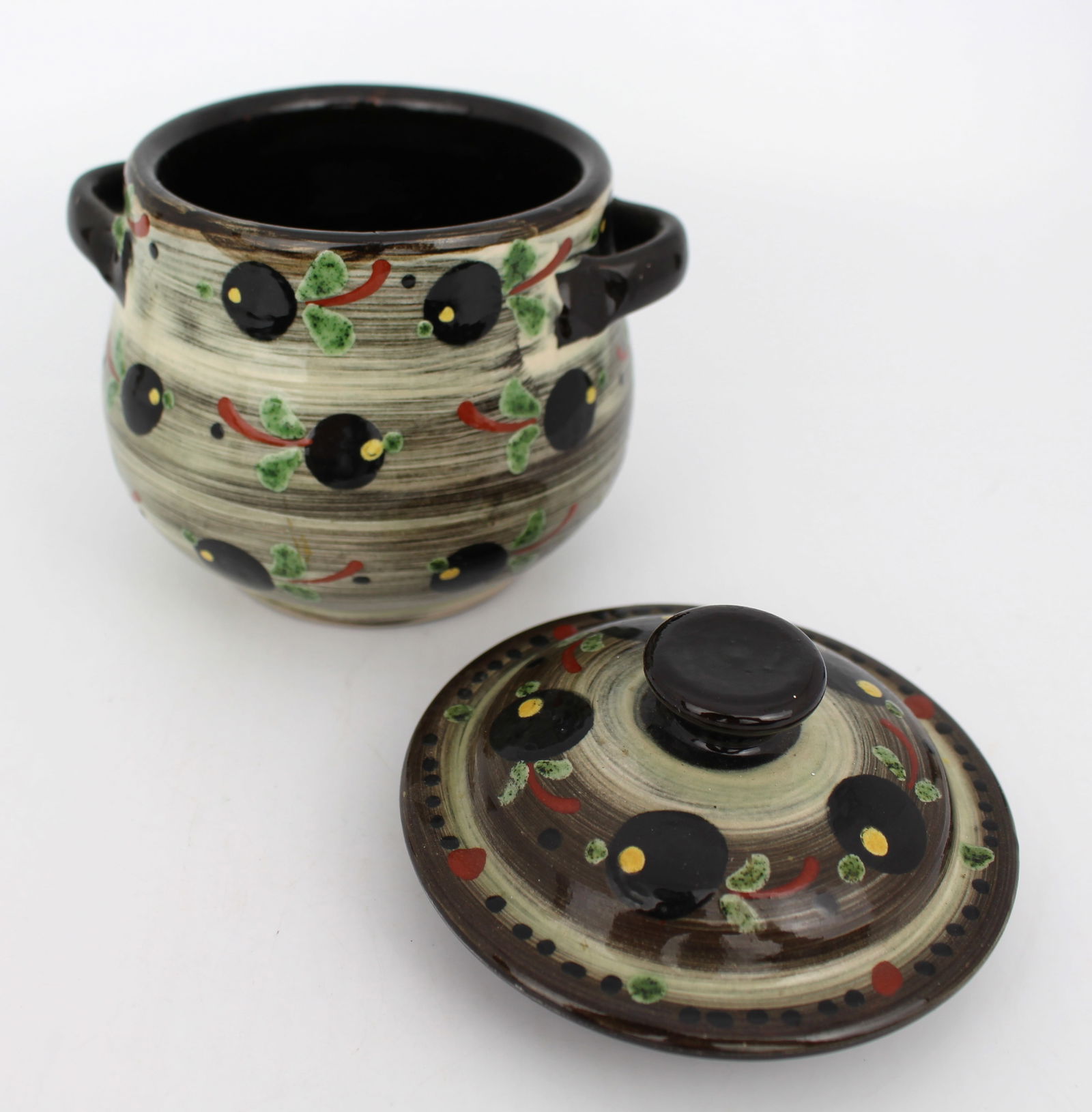 Decorative Lidded Two Handled Pot - 2