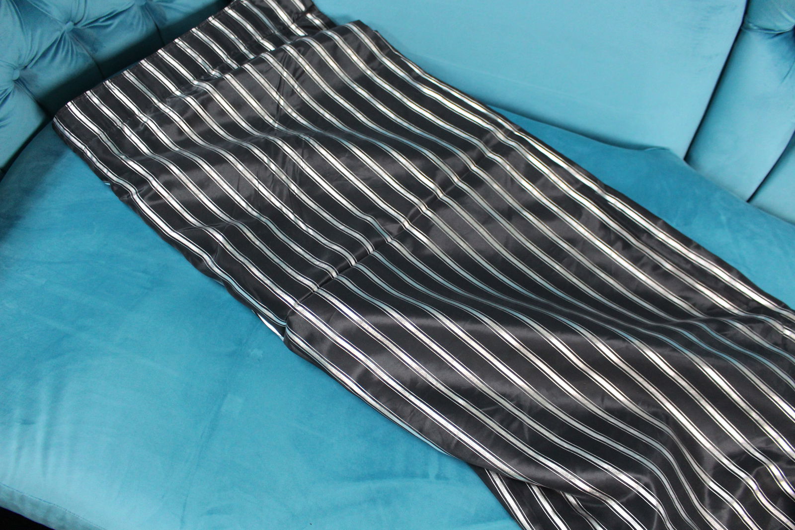 Single Black & Silver Curtain - 2