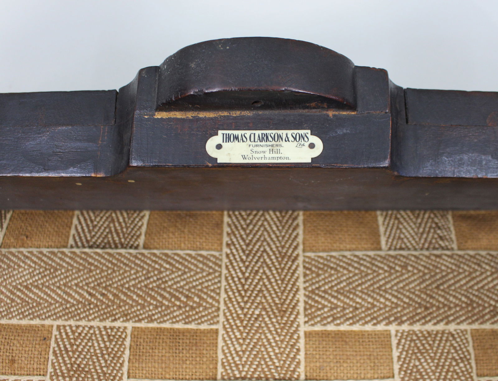 Carved Walnut Upholstered Footstool c.1930 - 12